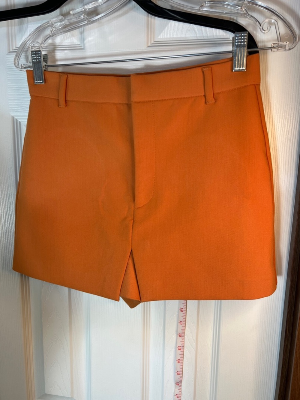 Zara Orange Tailored Skort with Front Notch